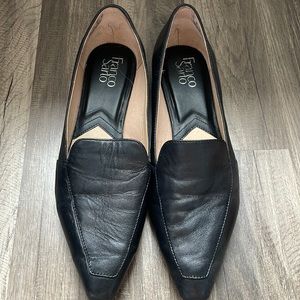 Like New Franco Sarto black leather loafers